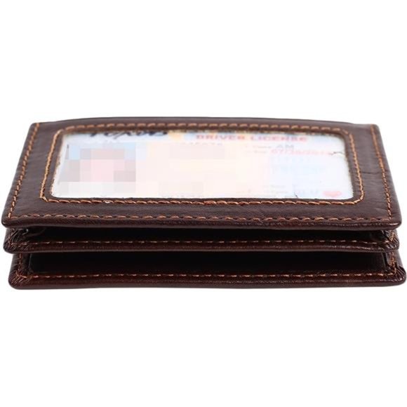 Marshal Men's Slim Front Pocket Wallet - RFID Blocking Genuine Leather Bifold